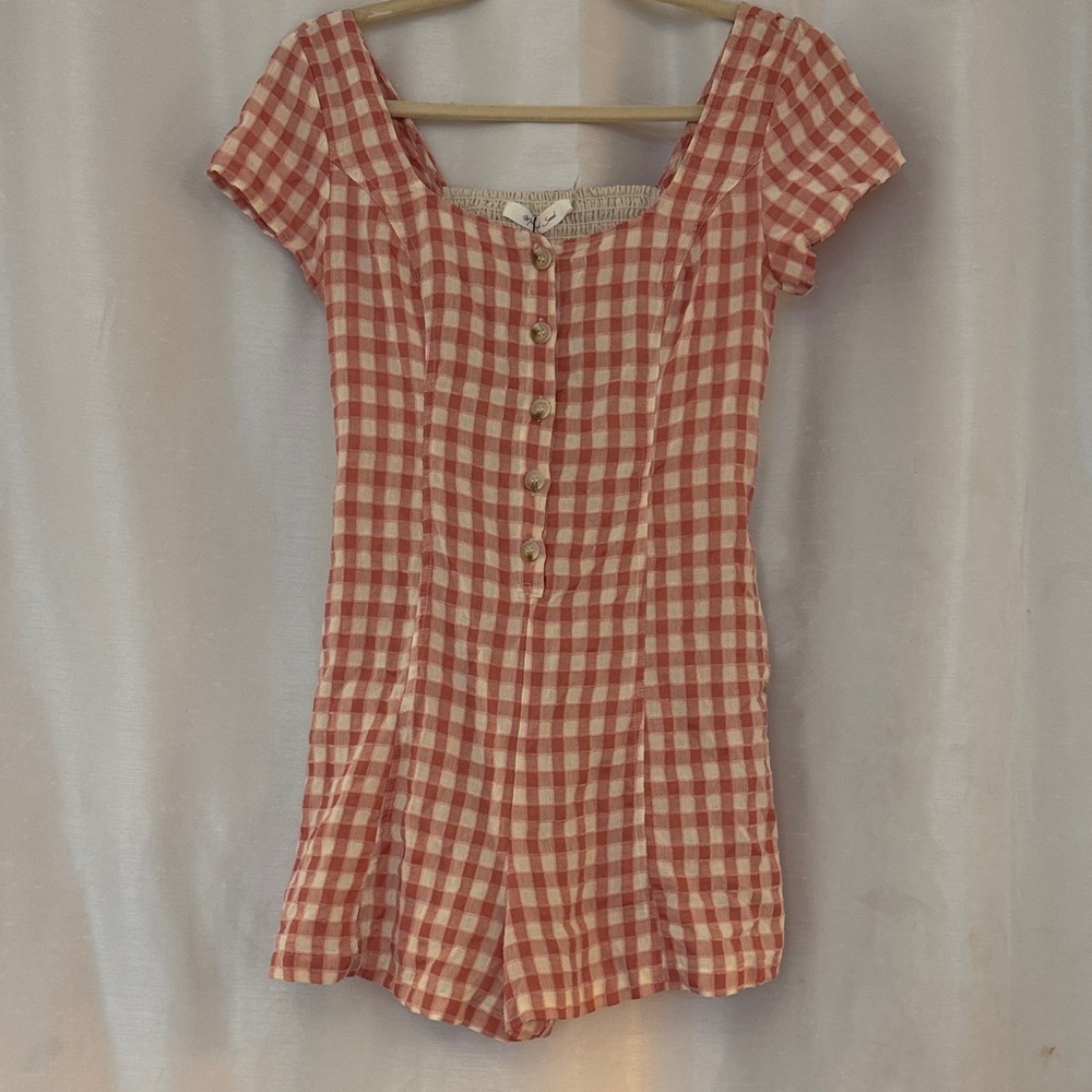 Mustard Seed Red and White Checkered Skort